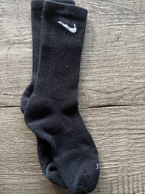 Nike Black Crew Socks with White Swoosh